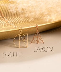 Personalized Logo Name Necklace, Minimalist Logo Name Design, Geometric Monogram Name Design,  Name Necklace, Trendy Gift, Birthday Gift