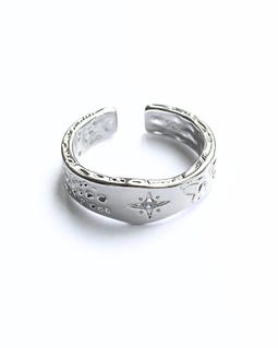 Silver Star Ring, 925 Stamped, Siren, Fairy, Elf, Birthday Gift, Mystical, Bold, Statement Ring, Grunge, y2k, Christmas Gift