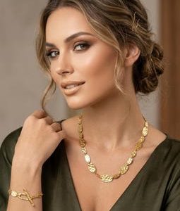 Gold Leaf Statement Necklace - Chunky Gold Disc Necklace, Bold Modern Jewelry, Minimalist Boho Necklace, Gift for Her