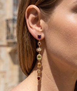 Colorful Multiple Diamond Drop Dangle Earring Christmas Gift For Her