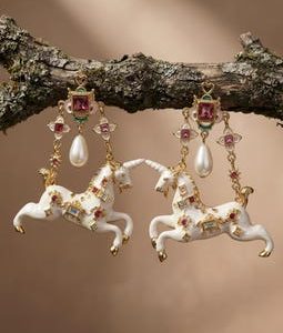 Statement Horse Earrings Cute Dangle Stud Earrings Vintage Fun Earrings Unique Jewelry Gift For Women