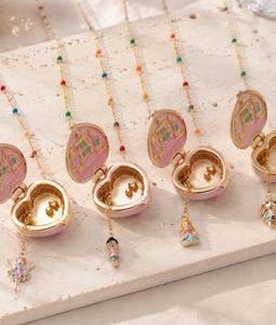 Fairy Locket Necklace, Cute Secret Heart Pendant Jewelry, Princess Rabbit Charm Necklace, Whimsical Gift for Her, Storybook Jewelry